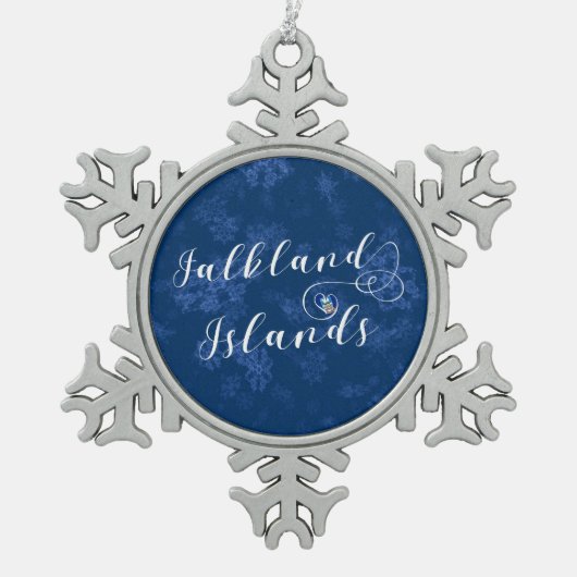 Heart Falklandeilanden vlag, Falklandeilanden Tin Sneeuwvlok Ornament (Voorkant)