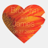 Heart Fall Weddenschap Stickers Zonnebloem (Voorkant)