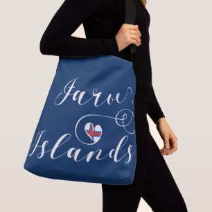 Heart Faroe Islands Flag, Faeröer Crossbody Tas