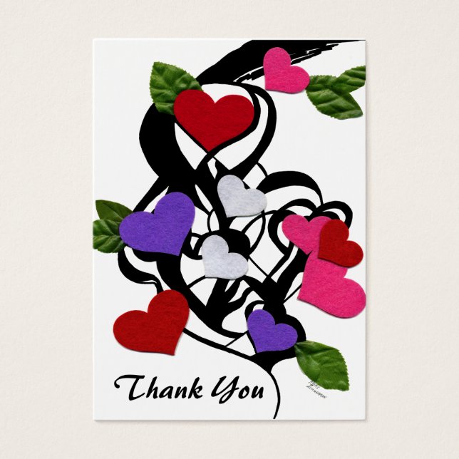 Heart Felt Dank je cadeau Labels Visitekaartjes (Voorkant)