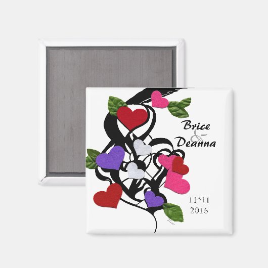 Heart Felt sparen de datum Magneet (Voorkant / Achterkant)