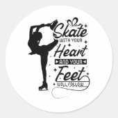 Heart Figure Skating Ronde Sticker (Voorkant)