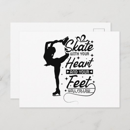 Heart Figuur Skating Briefkaart (Voorkant / Achterkant)