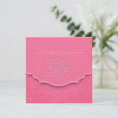 Heart Filigree Birthday Party Invitation Kaart (Staand voorkant)