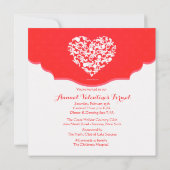 Heart Filigree Red Valentijnse uitnodiging (Achterkant)
