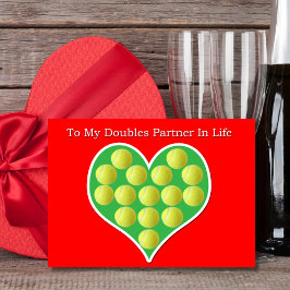 Heart Filled Tennis Balls Valentine's Day Card Feestdagen Kaart