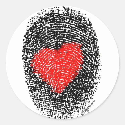Heart Fingerprint Love Sticker (Voorkant)