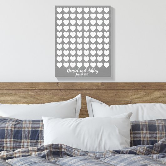 Heart Fingerprint Weddenschap Canvas Afdruk (Insitu (Slaapkamer))