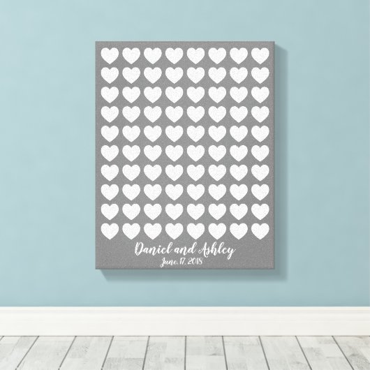 Heart Fingerprint Weddenschap Canvas Afdruk (Insitu (Houten vloer))