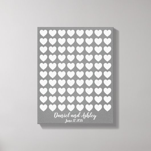 Heart Fingerprint Weddenschap Canvas Afdruk (Voorkant)
