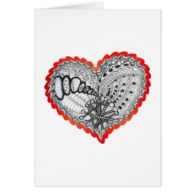 Heart Fire Red Doodle (Voorkant)