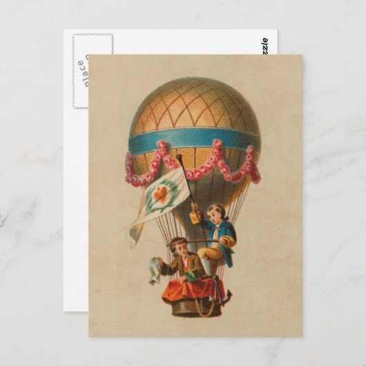 Heart Flag Hot Air-ballon Briefkaart (Voorkant / Achterkant)