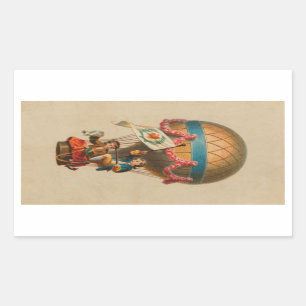 Heart Flag Hot Air-ballon Rechthoekige Sticker