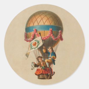 Heart Flag Hot Air-ballon Ronde Sticker