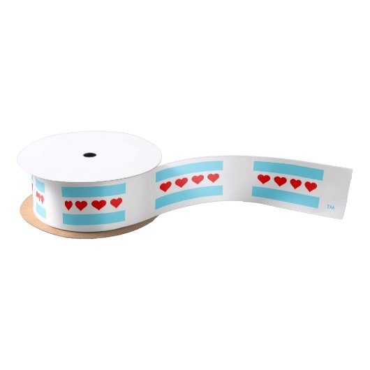 Heart Flag Ribbon Satijnen Lint (Spoel)