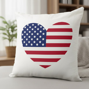 Heart Flag USA Pillow Kussen