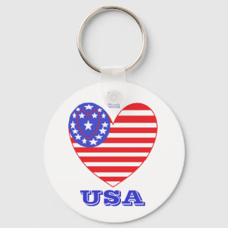 Heart Flag USA Sleutelhanger