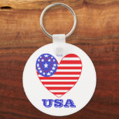 Heart Flag USA Sleutelhanger (Voorkant)
