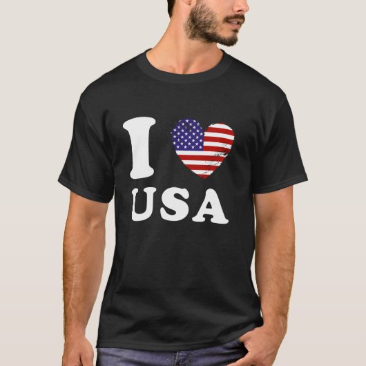 Heart Flag Verenigde Staten T-shirt (Voorkant)