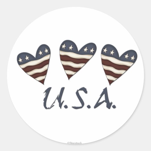Heart Flags USA Stickers (Voorkant)
