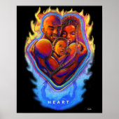 Heart Flame Black Love Poster (Voorkant)