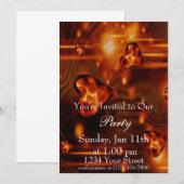 Heart Flame Party Uitnodigen vol Kaart (Voorkant / Achterkant)