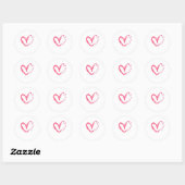 Heart Flamingo TShirt Ronde Sticker (Vel)