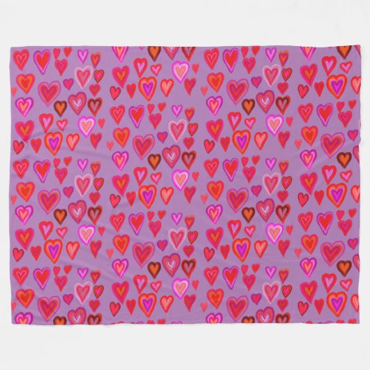 Heart Fleece Blanket Deken (Voorkant (Horizontaal))