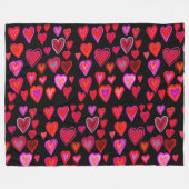 Heart Fleece Blanket Deken (Voorkant (Horizontaal))