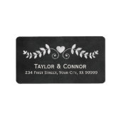 Heart Floral Chalkboard Love Address Label (Voorkant)