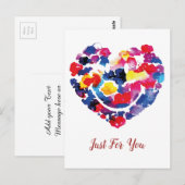 Heart Floral Emoji Happy Smilling Face Briefkaart (Voorkant / Achterkant)