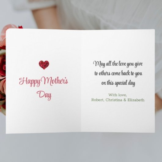 Heart Floral Modern Best Mam Ever Moederdag Kaart