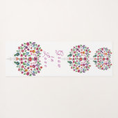 Heart Floral Pattern Yogamat (Achterkant (horizontaal))