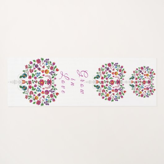 Heart Floral Pattern Yogamat (Achterkant (horizontaal))