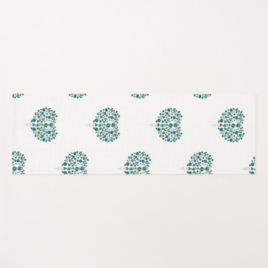 Heart Floral Pattern Yogamat (Voorkant (horizontaal))