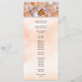 Heart Floral Roos Butterfly Pearls Wedding Program Programmakaart (Achterkant)