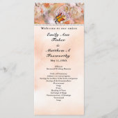Heart Floral Roos Butterfly Pearls Wedding Program Programmakaart (Voorkant)