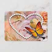 Heart Floral Roos Butterfly Weduwest Details Informatiekaartje (Achterkant)