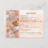 Heart Floral Roos Butterfly Weduwest Details Informatiekaartje (Voorkant)