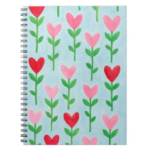 Heart Floral Waterverf Journal Notitieboek