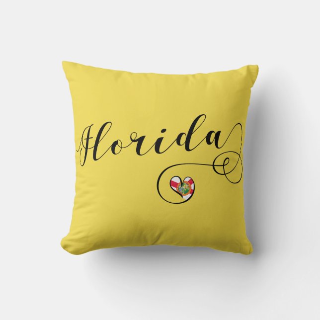Heart Florida Pillow, Miami Floridian Kussen (Voorkant)