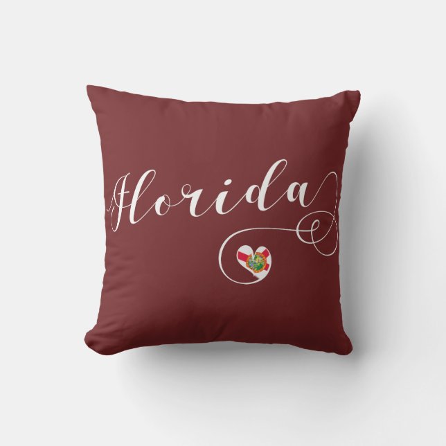 Heart Florida Pillow, Miami Floridian Kussen (Voorkant)