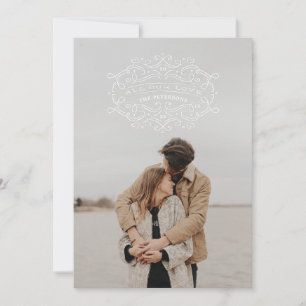 Heart Flourish Lijst Valentijnsdag Kaart - White