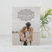 Heart Flourish Lijst Valentijnsdag Kaart - zwart (Staand voorkant)