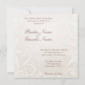 Heart Flourish Roos Wedding Invitation Kaart (Achterkant)