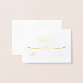 Heart Flourish Wedding Folie Place Card Folie Kaarten (Voorkant met envelop)