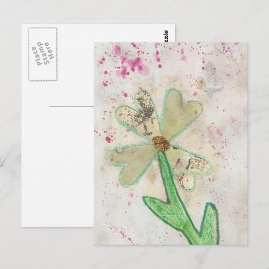 Heart Flower Collage Briefkaart (Voorkant / Achterkant)