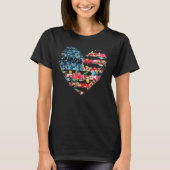 Heart Flower Flag Memaw T-shirt (Voorkant)