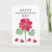 Heart Flower Happy Valentine's Day Roze Feestdagen Kaart (Voorkant)