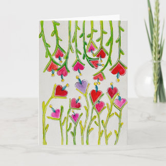 Heart Flower Pattern Blank Kaart